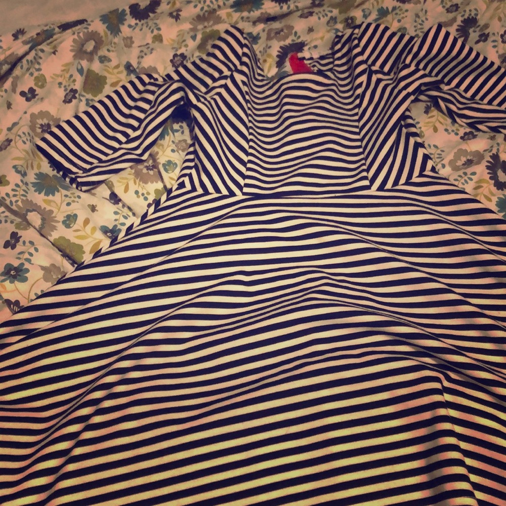 A cute girl zebra printed dress